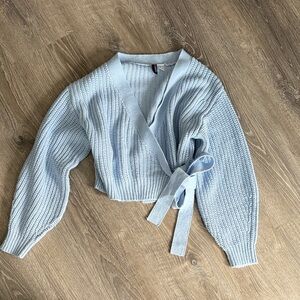H&M Soft Blue Knit Cardigan